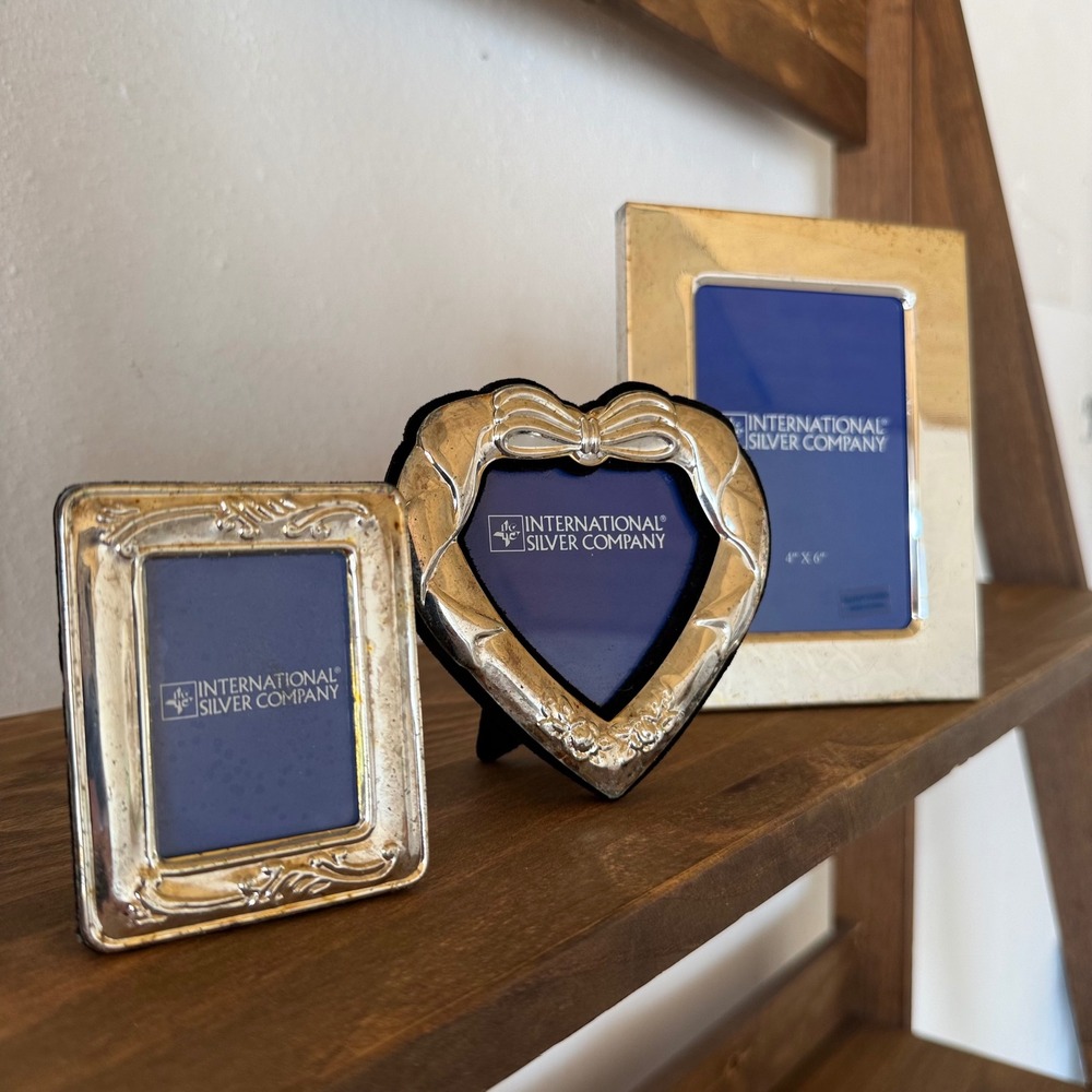 3pc Vintage International Silver Company Silverplated Picture Frames NIB NOS